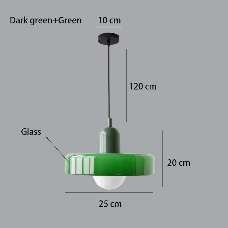 Nordic Retro Glass Pendant Lamps Indoor E27 LED Chandelier Living Room Dining Room Bedroom Kitchen Decorative Lights Fixture