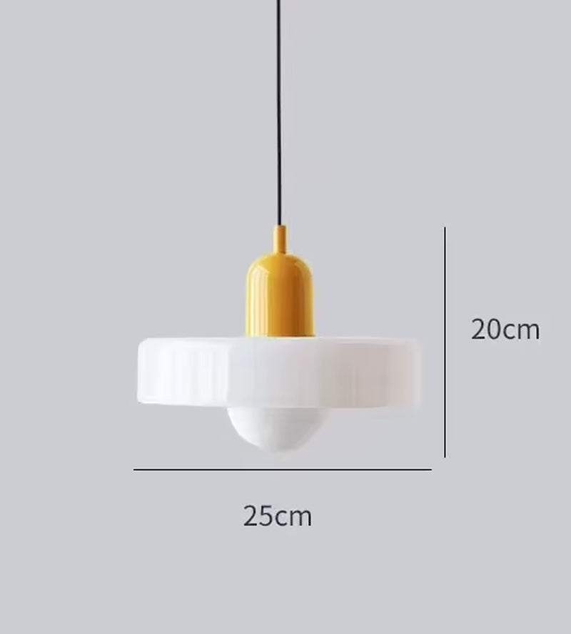 Nordic Retro Glass Pendant Lamps Indoor E27 LED Chandelier Living Room Dining Room Bedroom Kitchen Decorative Lights Fixture