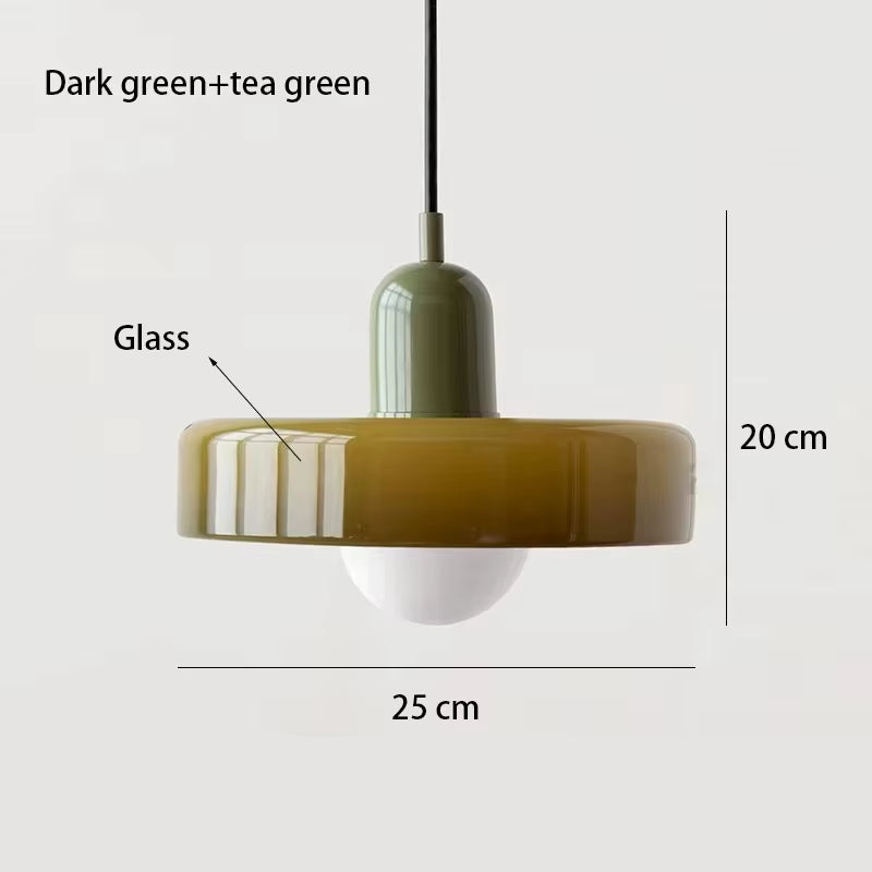 Nordic Retro Glass Pendant Lamps Indoor E27 LED Chandelier Living Room Dining Room Bedroom Kitchen Decorative Lights Fixture