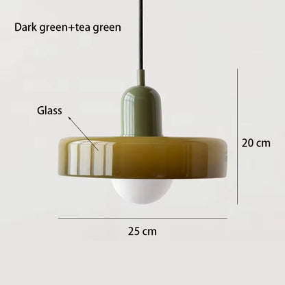 Nordic Retro Glass Pendant Lamps Indoor E27 LED Chandelier Living Room Dining Room Bedroom Kitchen Decorative Lights Fixture