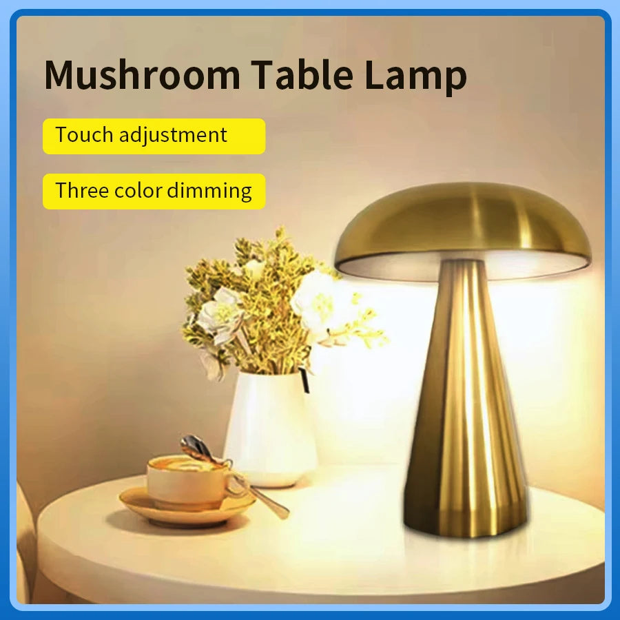 Retro Mushroom Glow Lamp – Touch & Rechargeable