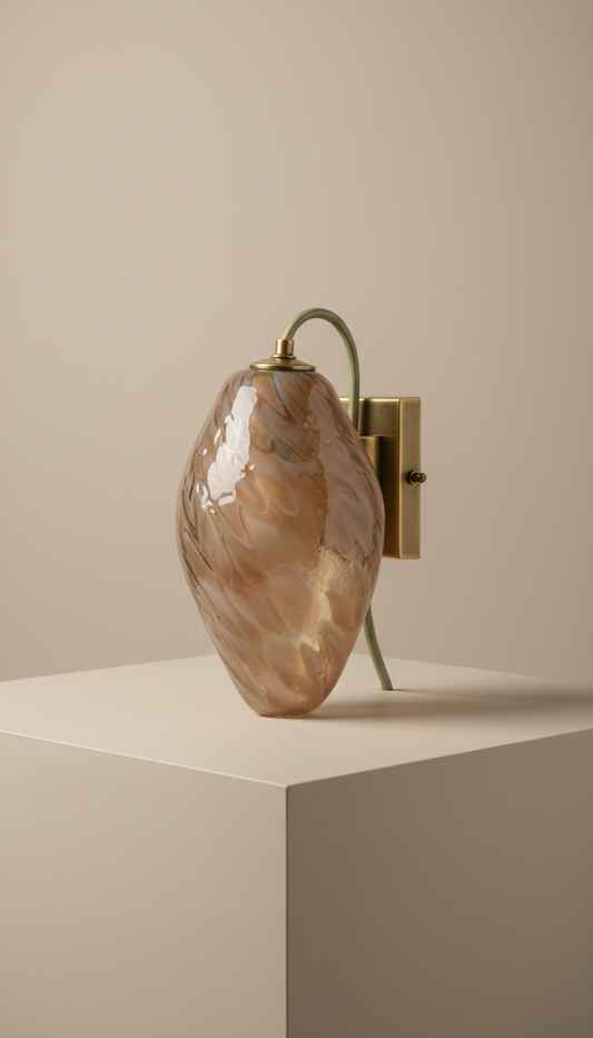 Artisan Glass Wall Sconce in Smoky Amber