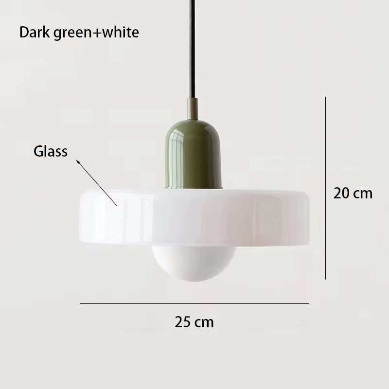 Nordic Retro Glass Pendant Lamps Indoor E27 LED Chandelier Living Room Dining Room Bedroom Kitchen Decorative Lights Fixture