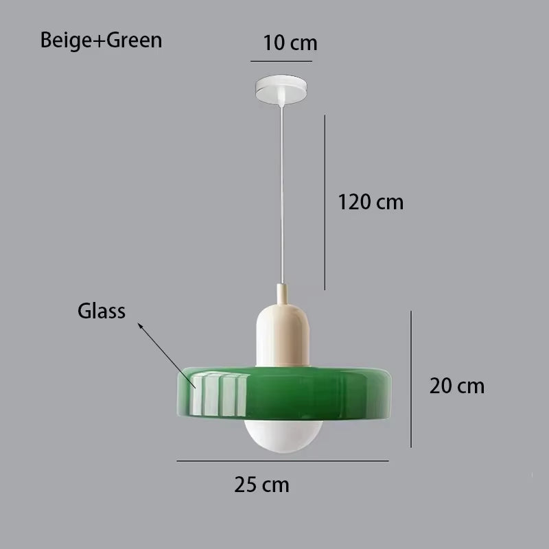 Nordic Retro Glass Pendant Lamps Indoor E27 LED Chandelier Living Room Dining Room Bedroom Kitchen Decorative Lights Fixture