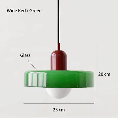 Nordic Retro Glass Pendant Lamps Indoor E27 LED Chandelier Living Room Dining Room Bedroom Kitchen Decorative Lights Fixture