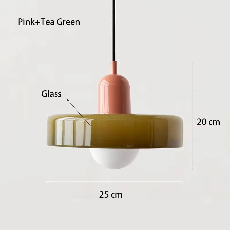 Nordic Retro Glass Pendant Lamps Indoor E27 LED Chandelier Living Room Dining Room Bedroom Kitchen Decorative Lights Fixture