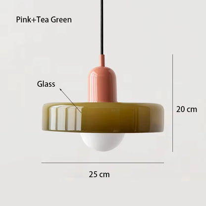 Nordic Retro Glass Pendant Lamps Indoor E27 LED Chandelier Living Room Dining Room Bedroom Kitchen Decorative Lights Fixture
