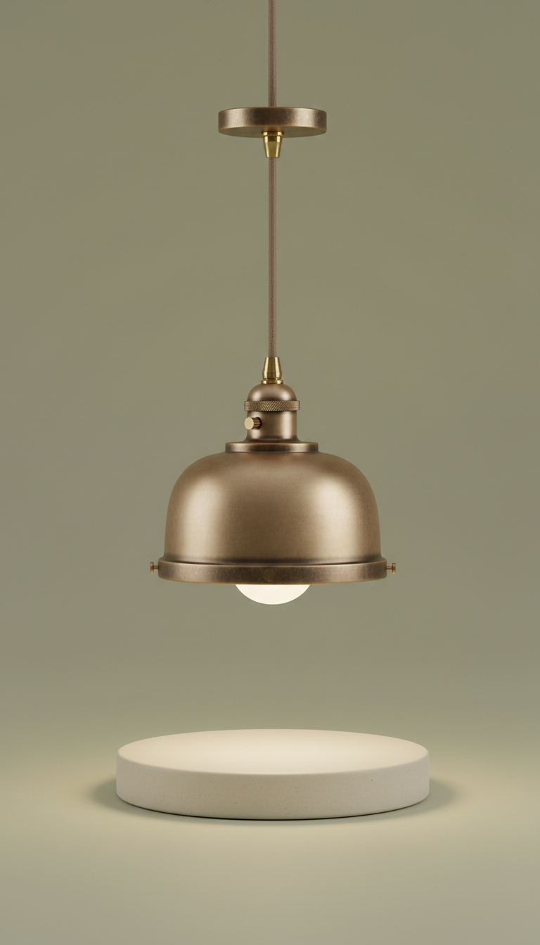 Brushed Metal Pendant Light with Opal Diffuser